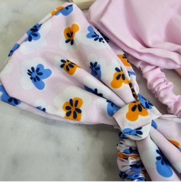 Cat & Jack Girls Head Wraps 2 Pack Floral/Pink - Picture 4 of 10